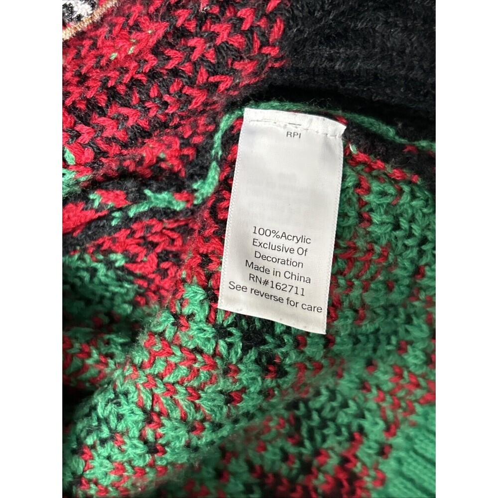 Celebrate Together Cat Ugly Christmas Sweater Sz Medium Drink Pocket Kitty Straw - Picture 8 of 9
